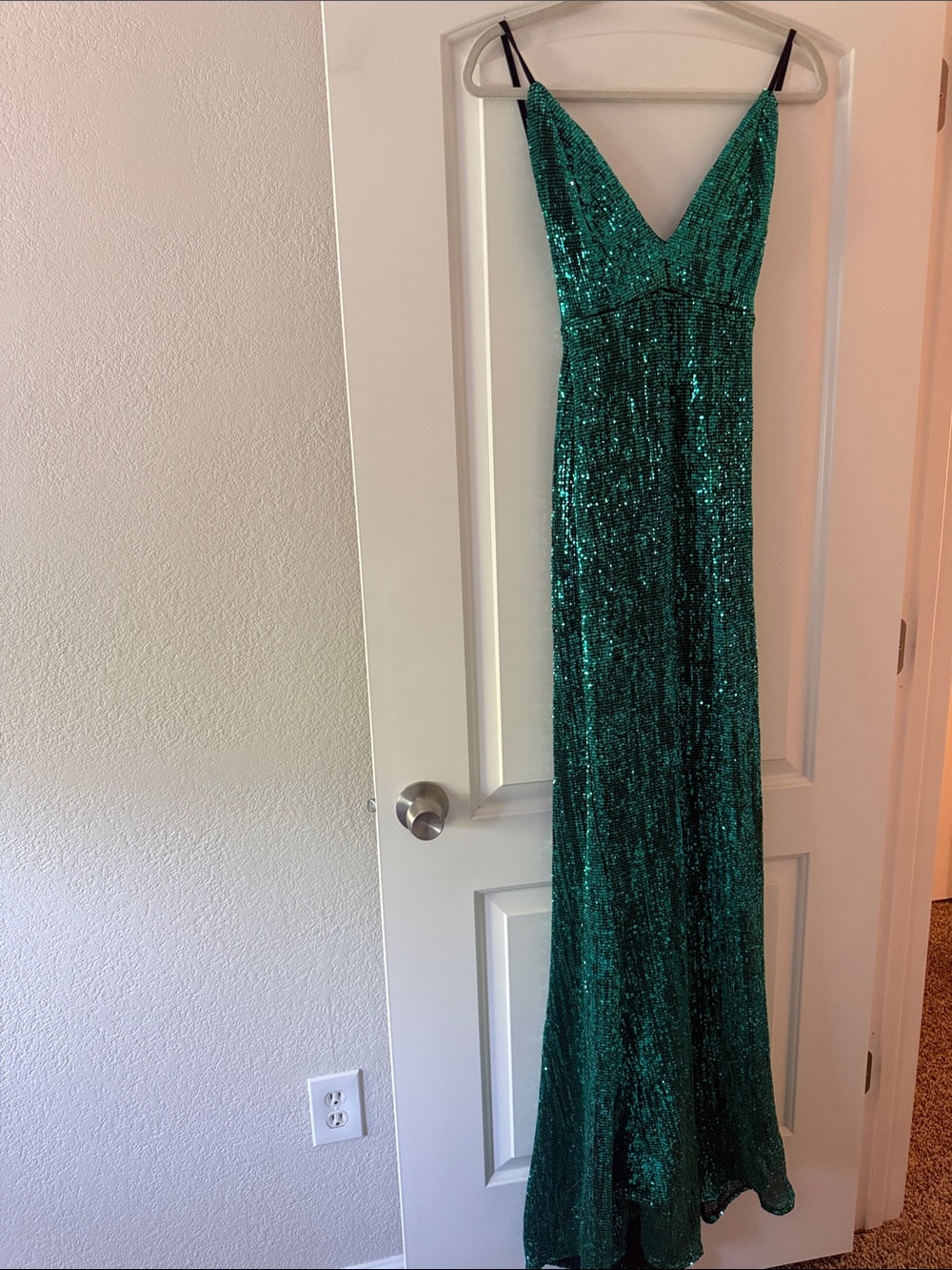 Emerald Green Sequence Prom Dress